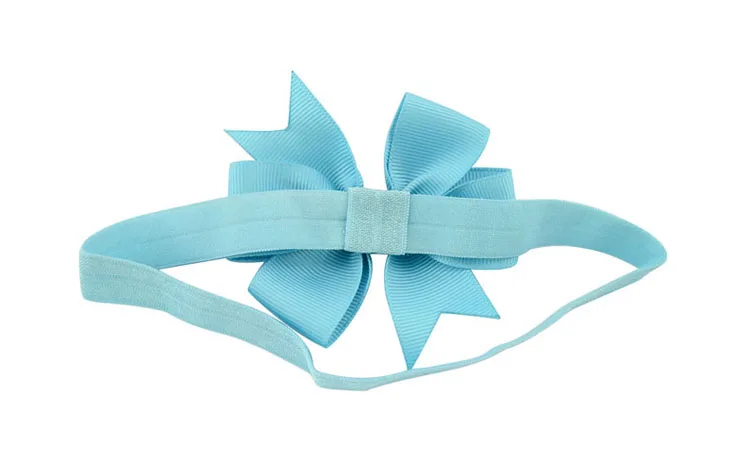 Повязка на голову с бантом эластичная лента в рубчик 3 дюйма 40 шт./лот однотонные