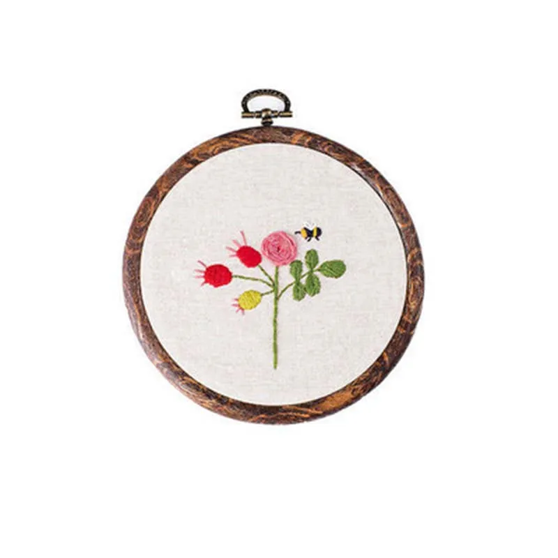 Ручная работа круглая рамка набор крестиков растительный и цветочный узор