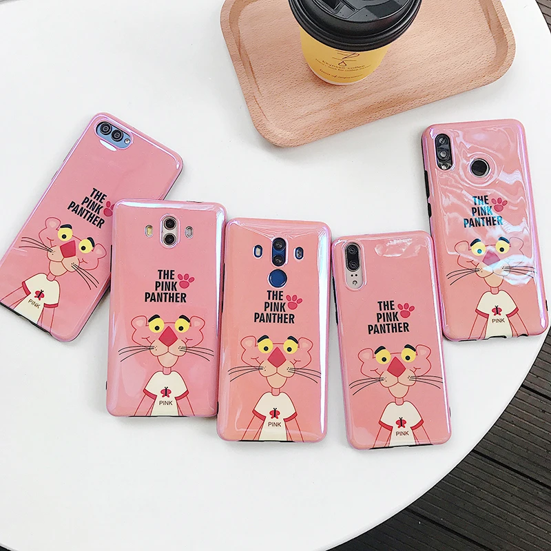 YHBBCASES Blu-Ray чехол для телефона Huawei P30 P20 Pro Чехлы Мультяшные розовые милые Пантеры