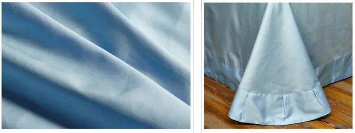 Роскошное светло голубое египетское хлопчатобумажное стандартное двухместное