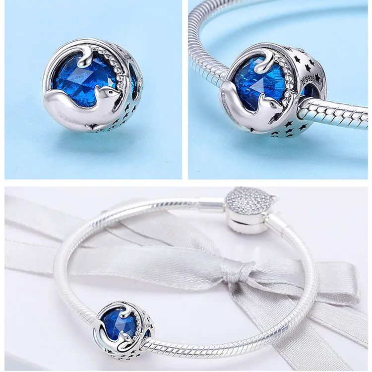 Fit Pandora браслет 925 стерлингового серебра Единорог панда кошка подвеска с русалкой семья Дерево Птица Пингвин бусины Мода DIY ювелирные изделия