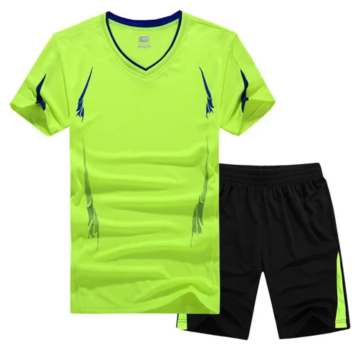 green XIYOUNIAO нового размера плюс M~ 8XL, 9XL мужские футболки наборы мужской спортивный костюм летние быстросохнущие футболки Мужская спортивная одежда спортивный костюм - Цвет: green