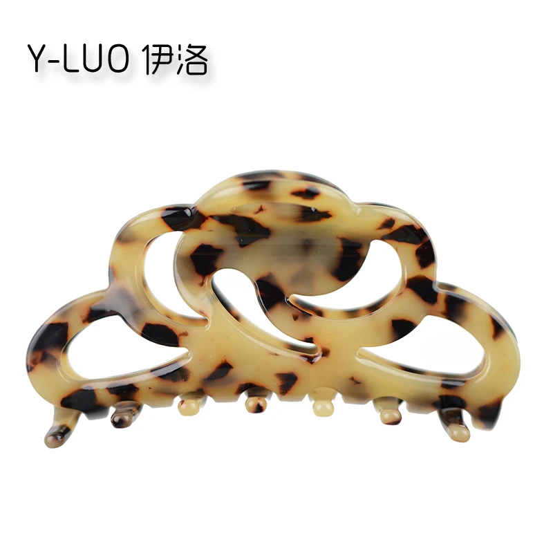 Зажим для волос из ацетата целлюлозы с леопардовым принтом длина 9 5 см|clip remy hair