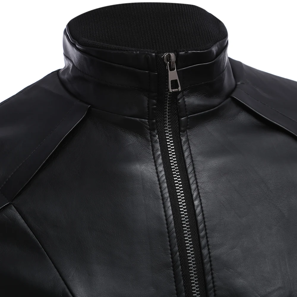 Модные мотоциклетные куртки для мужчин куртка из искусственной кожи воротник