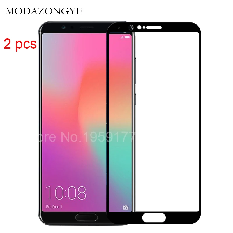 Закаленное стекло для Huawei Honor View 10 2 шт. Защита экрана зеркальная защита с полным