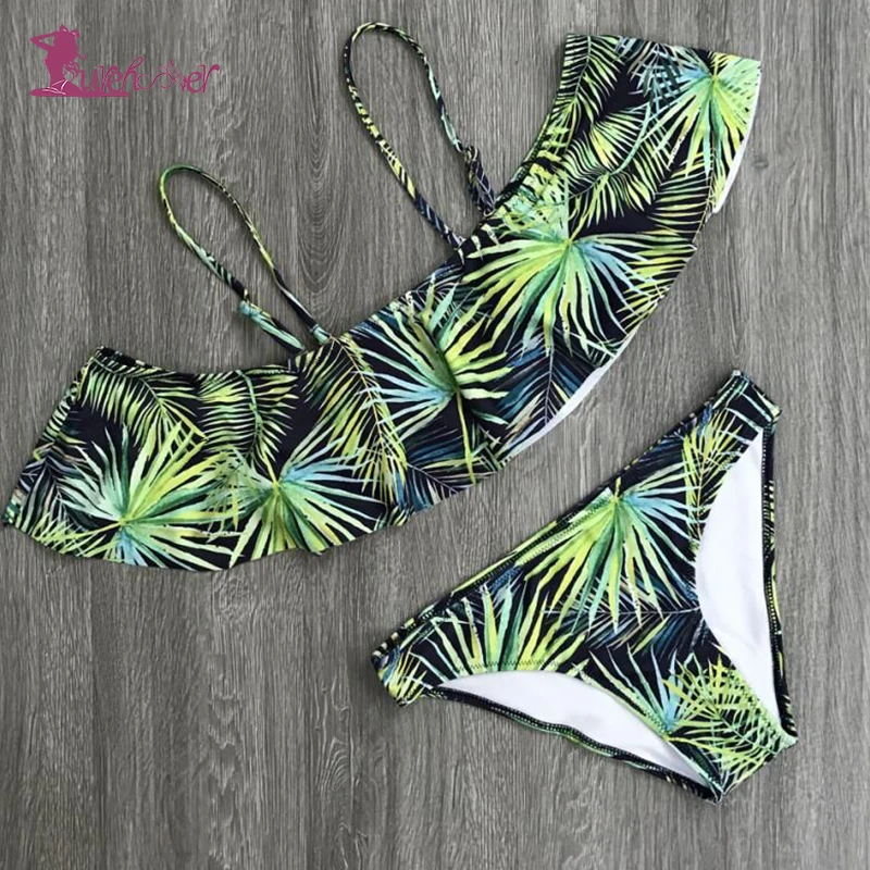 Lurehooker пикантные низкая талия трусики бикини без бретелек с цветочным принтом