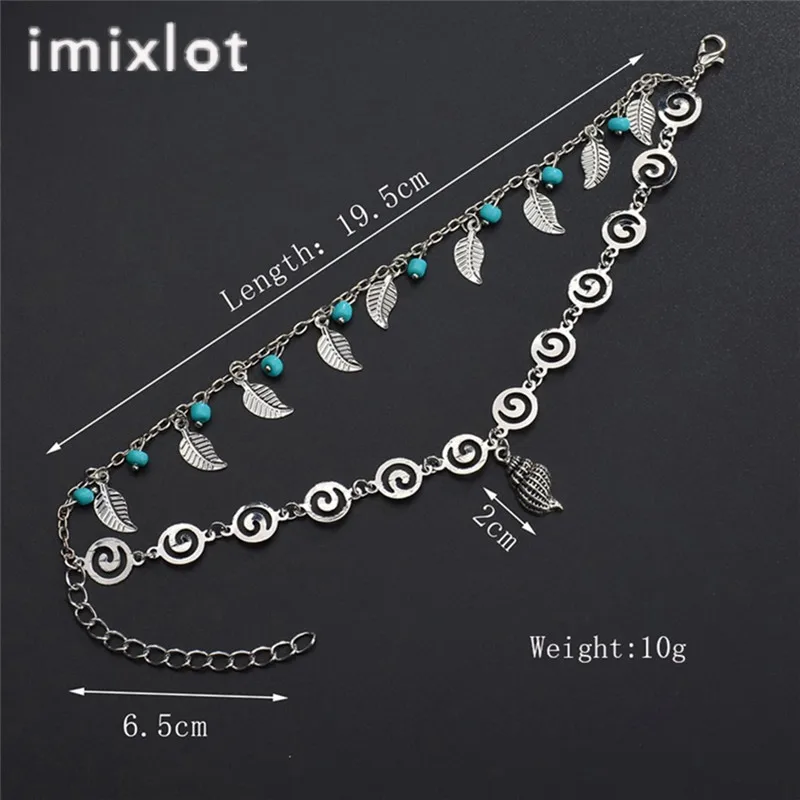 Браслет на ногу imiloxt в стиле бохо Женский двухслойный ювелирный украшение с