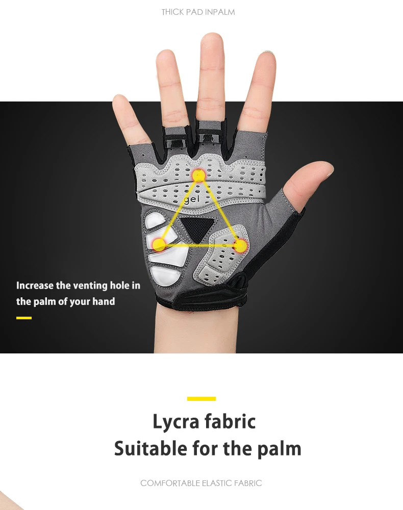 Велосипедные перчатки TOSUOD на полпальца противоударные дышащие горные