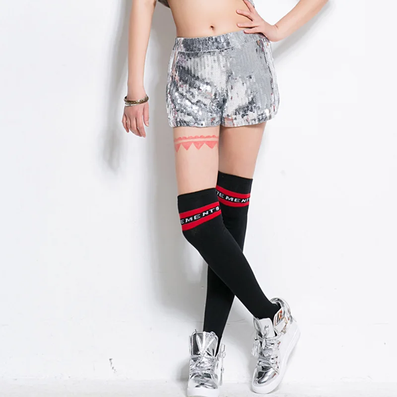 Блестящие джазовые танцевальные костюмы брюки с блестками для женщин одежда в