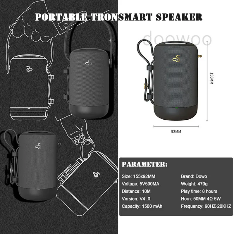 8 часов TWS бас портативный динамик Hifi сабвуфер беспроводной Bluetooth