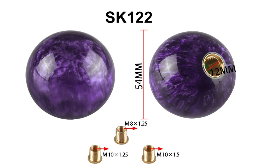 SK122-P Ручка переключения передач круглая резьба переключения передач с адаптером Dragon Ball Racing Stick крутая акриловая для универсального ручного автомобиля - Название цвета: SK122-P