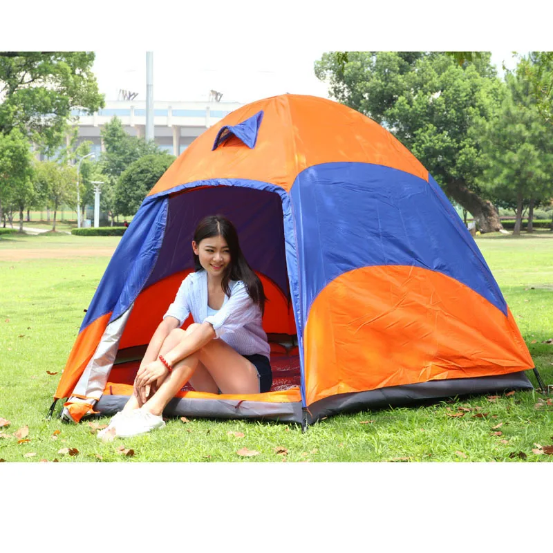 Двухуровневая шестиугольная палатка для отдыха на природе 5 8 человек четыре