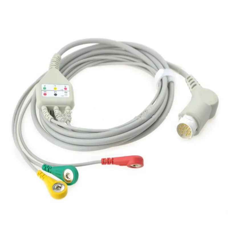 Совместим с Philips/HP 12Pin MP20/30/VM6 монитор пациента ECG кабель 3 провода leadwires оснастки