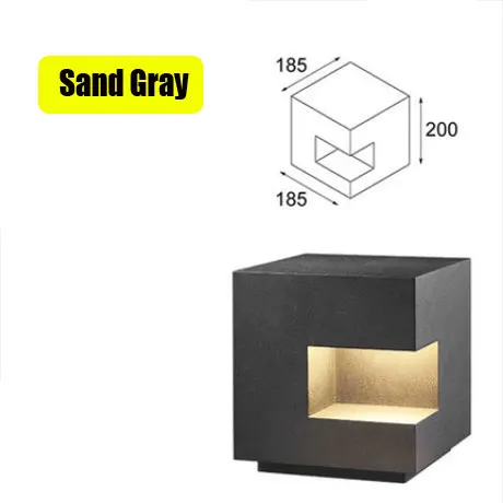 Sand Gray WECUS) Уникальный дизайн формы, простые фонари для сада во дворе, уличные фонари для парка, газонные огни - Испускаемый цвет: Sand Gray