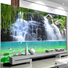 3D настенные фрески на заказ, в китайском стиле, пейзаж с водопадами, обои с природой, для гостиной, ТВ, фоновая ткань, обои