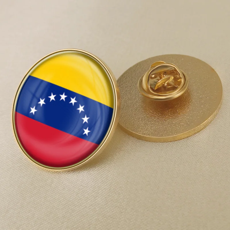 Нагрудные булавки с одним флагом - Окраска металла: Venezuela-C