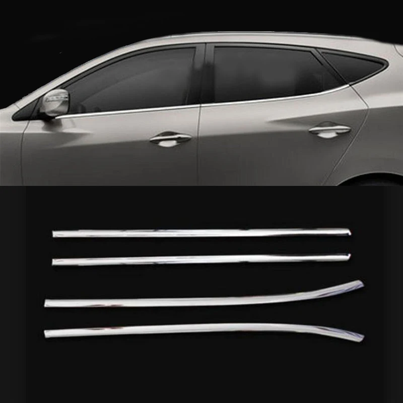 Подходит для hyundai ix35/Tucson IX MK2 Нержавеющая сталь боковое окно Топ отделка 2010 2011 2012 2013 4 шт./компл