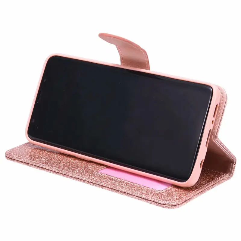 С сияющими блестками кожа для samsung Galaxy S10 S9 S8 S7 Note 9 8 A70 A50 A40 A20e A8 A6 A5 A3 J3 J5 J6 J7 Флип Чехол кошелек Чехол