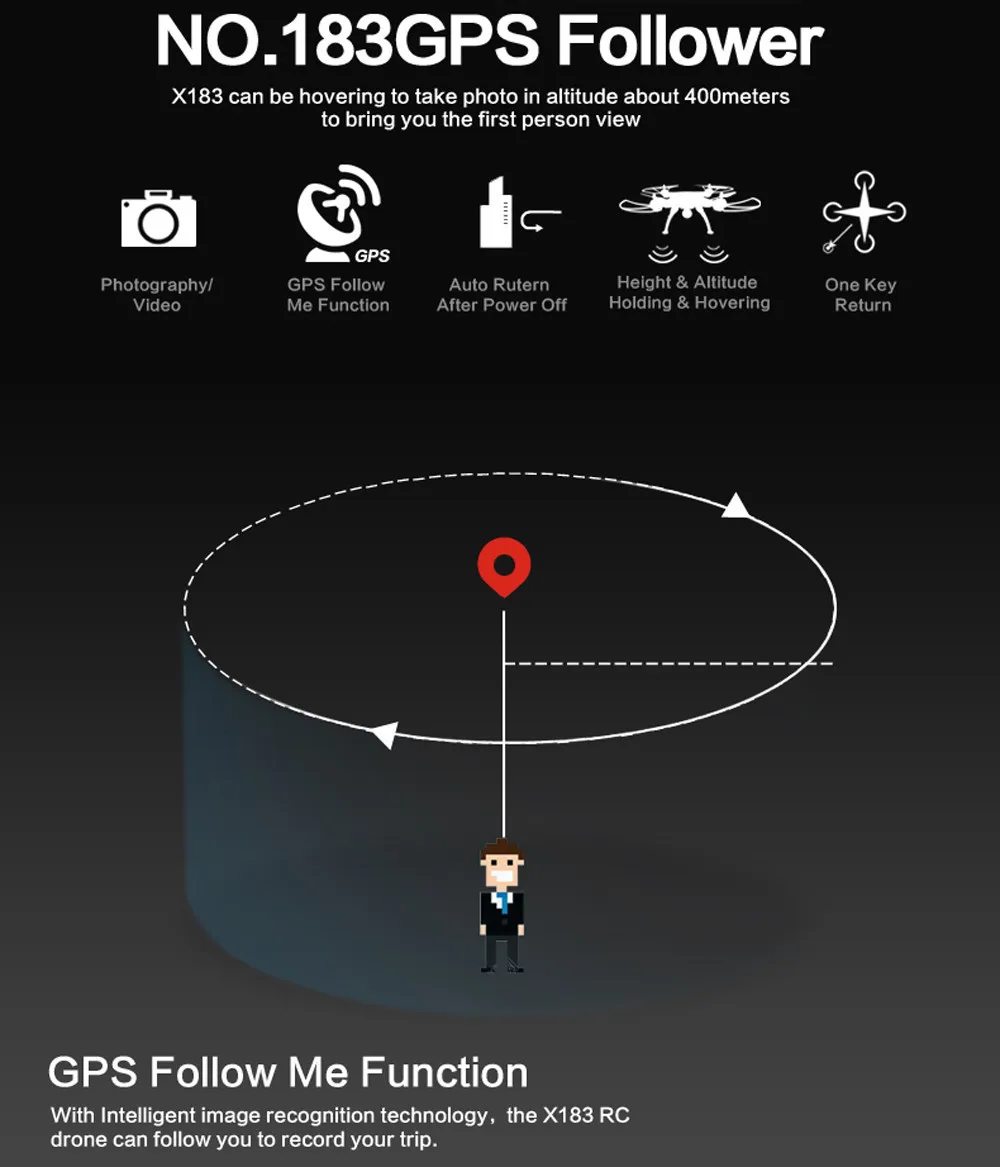 Новый ocday пульт дистанционного управления X183 5 8 ГГц 6 Axis Gyro WiFi FPV 1080 P Dual gps Follow Me