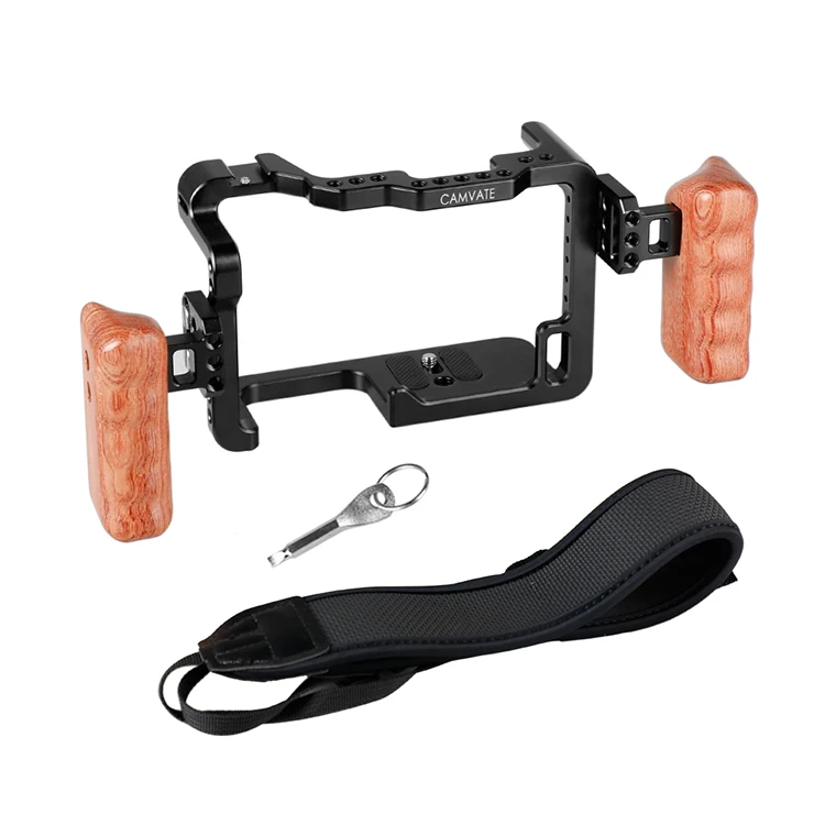 CAMVATE GH5 Cage Rig с двойной деревянной рукояткой и плечевым ремнем C2186