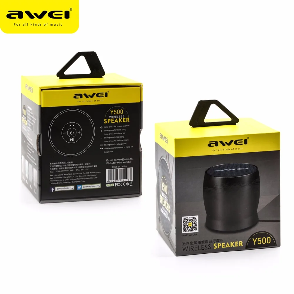 DRXENN Awei Y500 Мини Портативный беспроводной Bluetooth динамик Стерео Звук Музыка объемный Поддержка Bluetooth AUX USB аудио карта