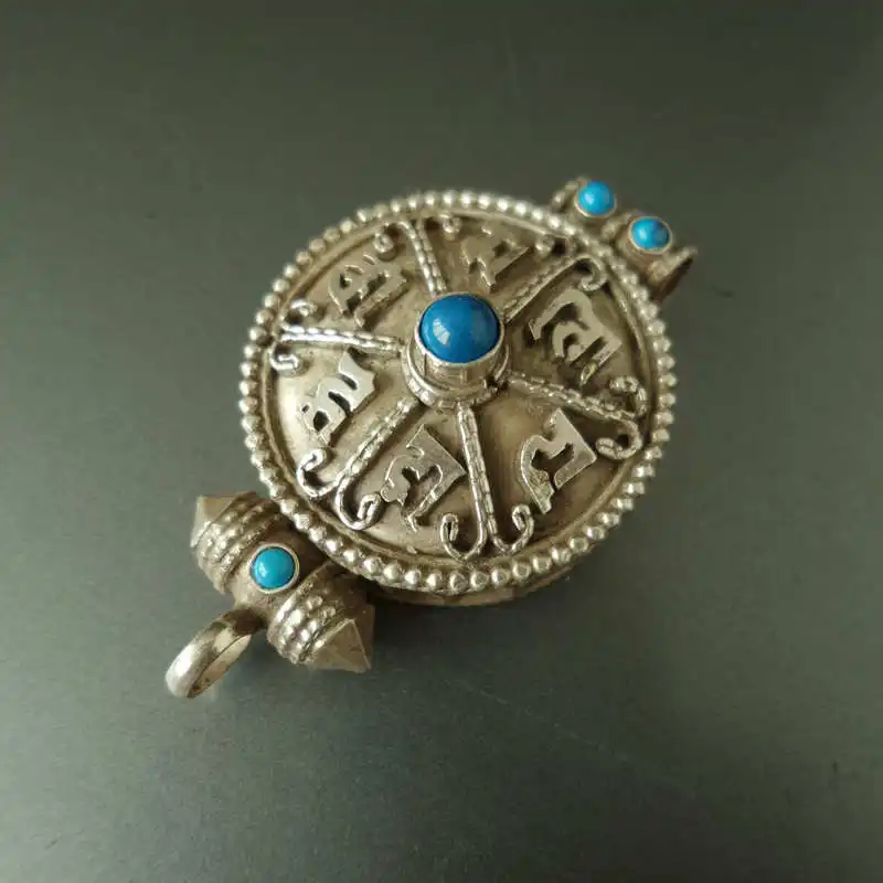 T9007 Nepal 925 sterling silver Pendant Tibetan Mantra Amulet Lockets OM MANI PAD ME HUM | Украшения и аксессуары