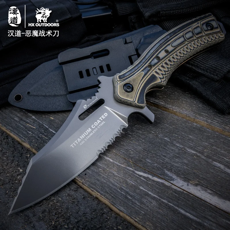 HX открытый крутой прямой фиксированный нож Походный для выживания охотничий