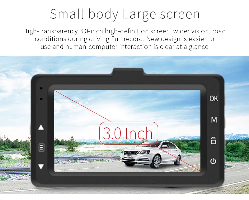 Denicer MD20L Двойной объектив Автомобильный видеорегистратор Камера Full HD 1080P видео Регистраторы 3 дюймов Экран автомобиль металлический корпус Регистратор