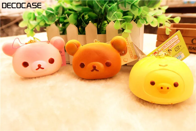Decocase 1 шт. Kawaii японское аниме мягкий медленно поднимающийся брелок еда пекарня хлеб булочка тост медведь овца Шиба собака Телефон ремешок с подвеской