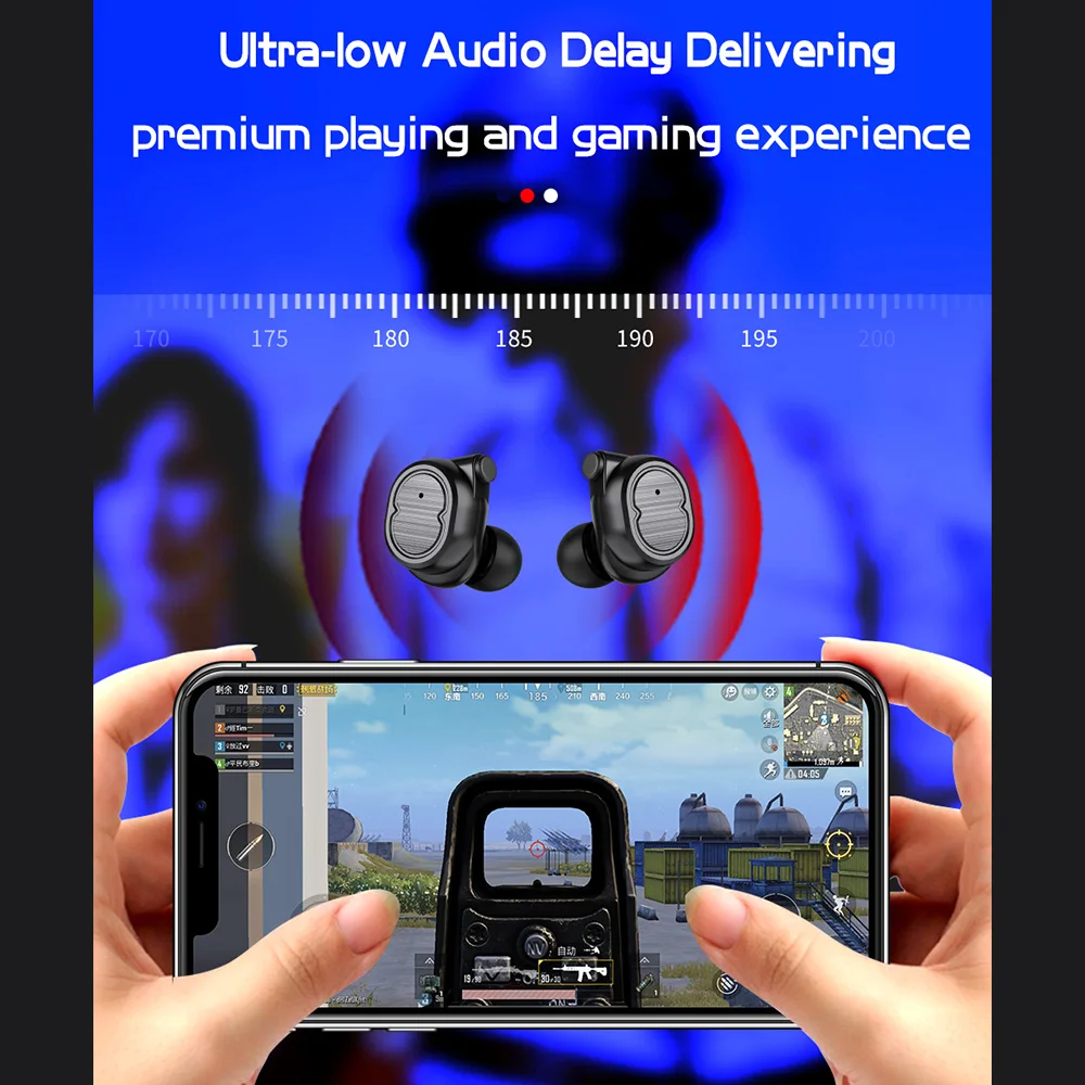 

FDBRO Bluetooth Noise Cancelling Earphones True Wireless Earbuds TWS 5.0 Sports Earphones Stereo Bass Headset For Phones