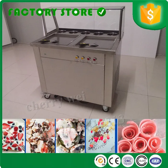 110V рулонная машина для готовки мороженого с одним компрессором пятью фрукты