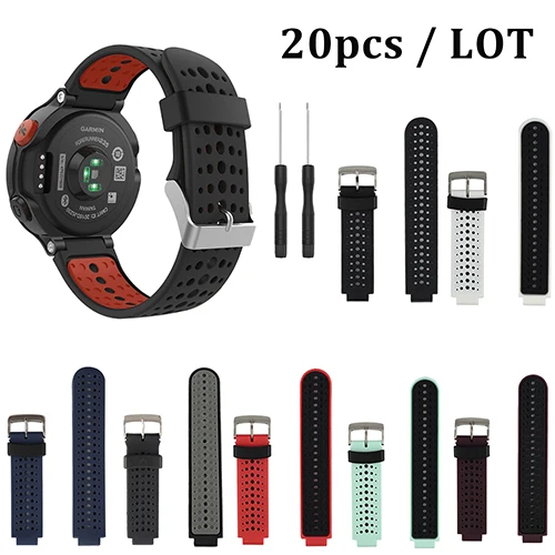 20 MIX 20 шт. в упаковке, смарт-часы полос для Garmin Forerunner 230/235/235 Lite/220/620/630/735XT мягкий силиконовый наручный ремешок для смарт-часов Garmin 235 - Цвет: 20 MIX
