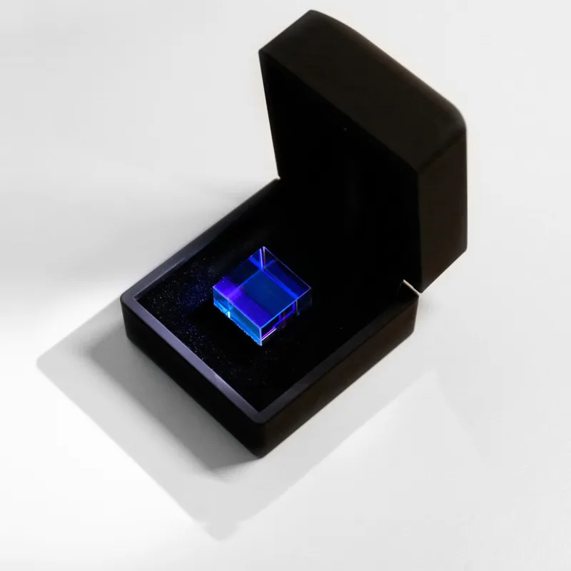 23x23x23mm Box Креативный прозрачный красочный хрустальный магический куб, Искусственный хрустальный куб, светильник призмы для пары, детей, подарок на день рождения - Цвет: 23x23x23mm Box