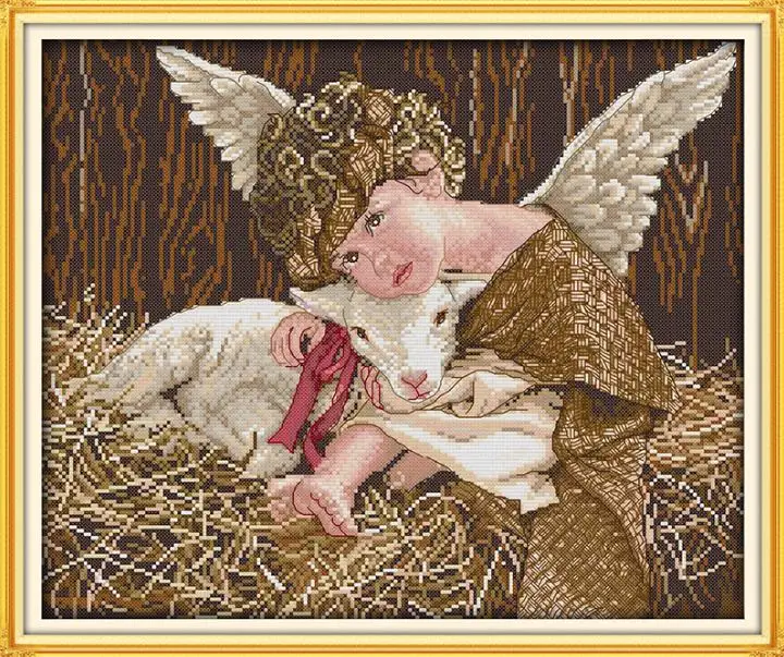 R510 Набор для вышивки крестом Little Angel серии "сделай сам", ручная работа, 14ct, счетный напечатанный холст 11ct, ткань для вышивки - Цвет: R510