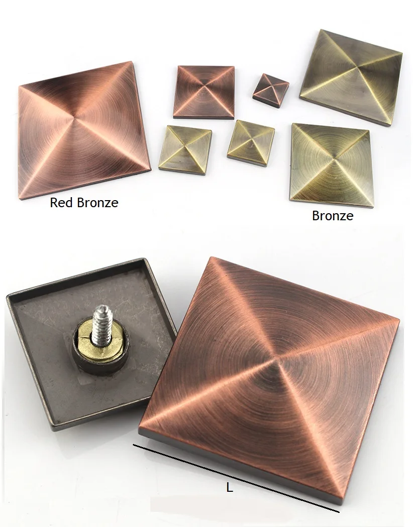 

8Pcs Zinc Alloy Antique Bronze Red Square Diamond Decorative Cap Nail Screw Upholstery Tack Mirror Door Hole Cover