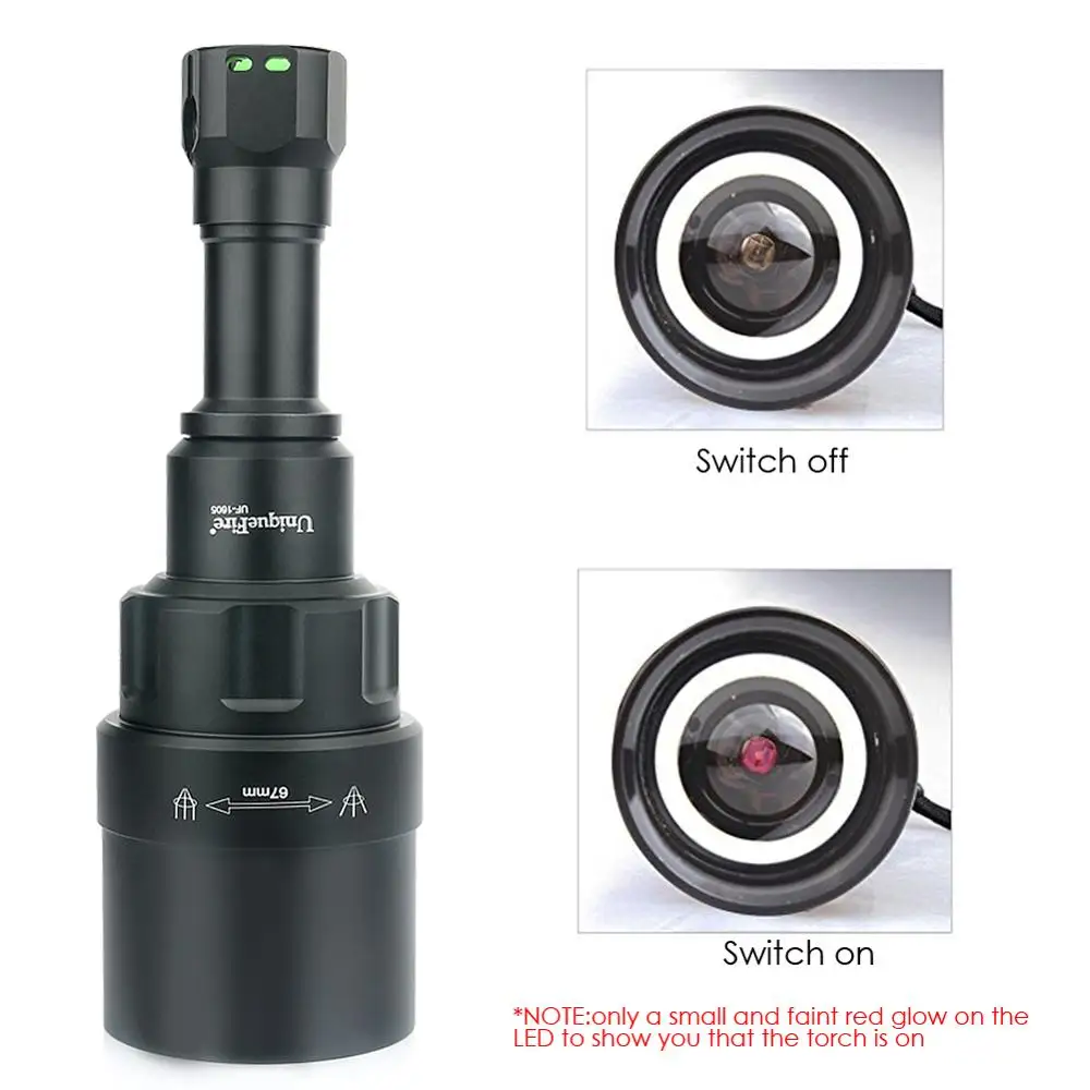 Инфракрасный светильник UniqueFire 1605 T67 IR 850NM 3 режима ночного видения с USB интерфейсом