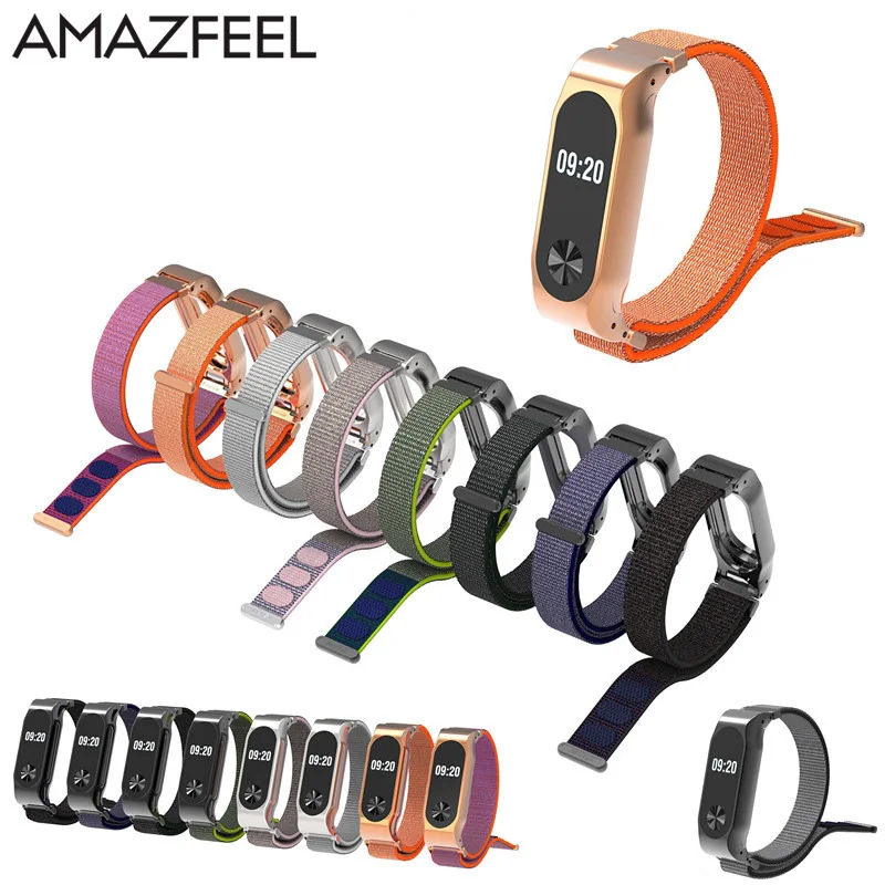 Браслет Amazfeel Mi Band 2 металлический ремешок для оригинального Xiaomi нейлоновый