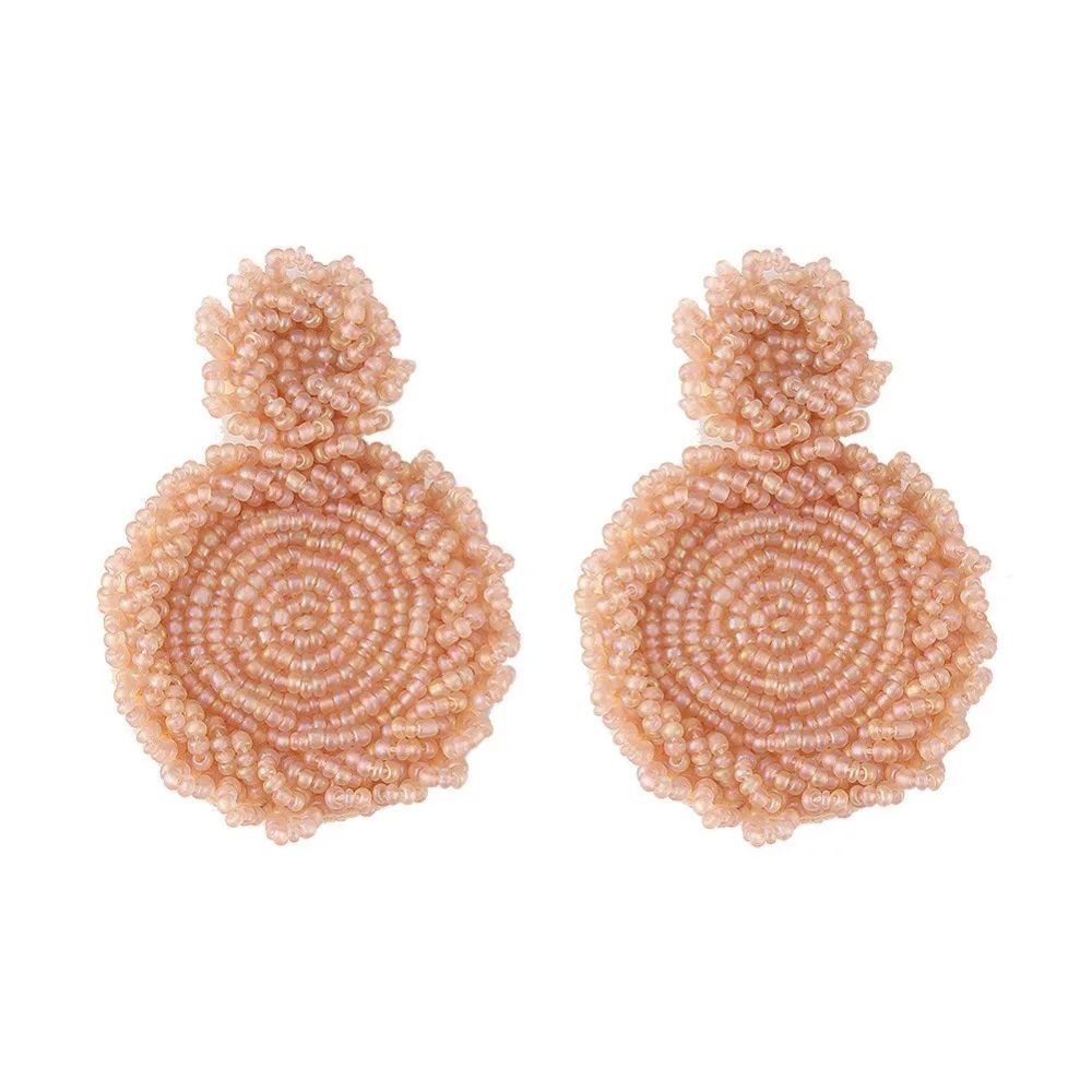 Miwens бусины Boho большие висячие серьги геометрический круглый модный висячие серьги стиль женские оптовые ювелирные изделия ручной работы A067 - Окраска металла: 2