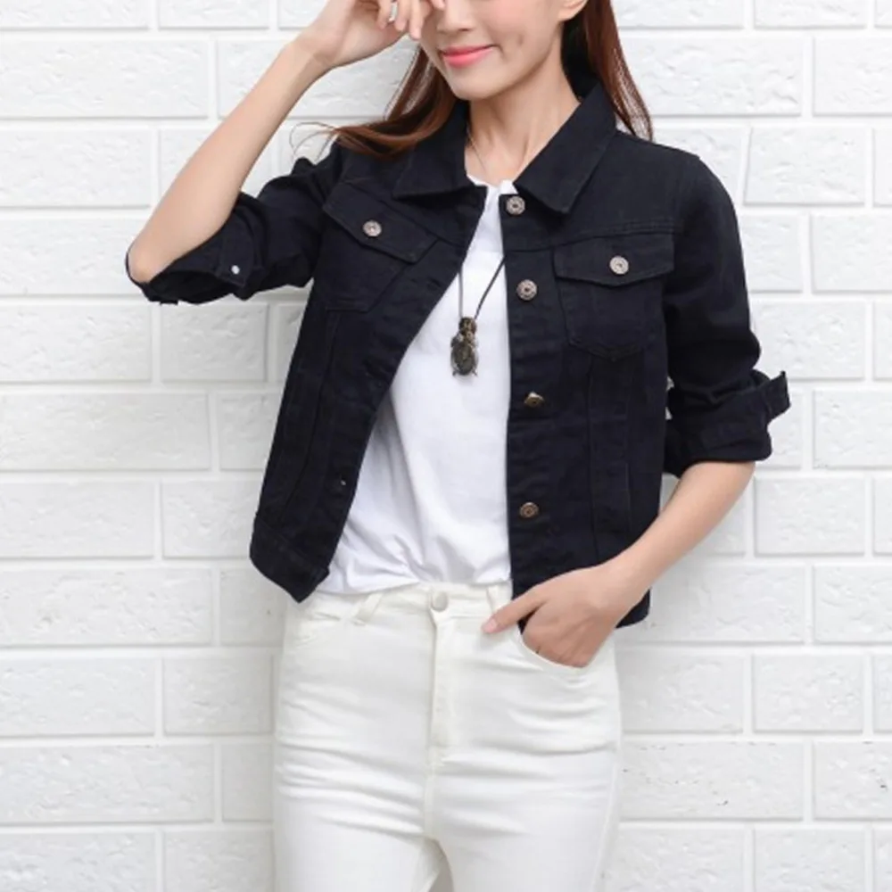 Женское винтажное пальто базовое облегающее джинсовое большого размера с