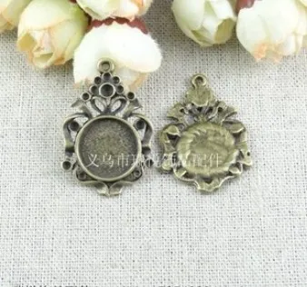 

(A2215) 14mm round DIY bronze Cameo Settings Alloy Cork Base Making Charm Pendant Jewelry Accessories Findings