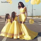 Нарядное Атласное Бальное Платье для девочек на заказ, платье для матери и дочери, детское вечернее платье