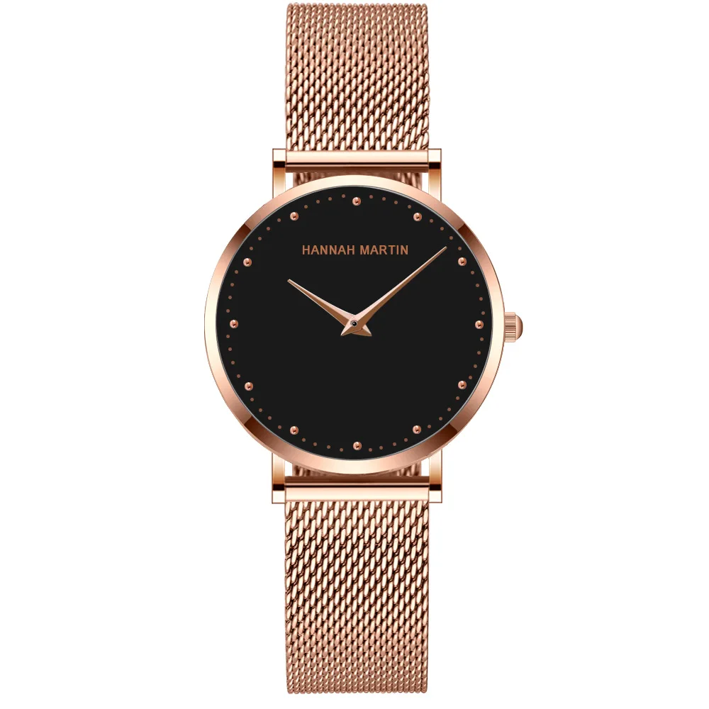 Женские модные наручные часы из черной стали деловые Часы Montre Femme Milan Steel