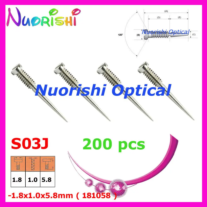 S03J 201058 200pcs 500 шт. или 200 шт. очки пружинным шарниром винты маленькая посылка очки винты для очков 2,0X1,4X6,0/6,4/7,5 мм или 2,0X1,2X6,0 мм - Цвет оправы: S03J 201058 200pcs
