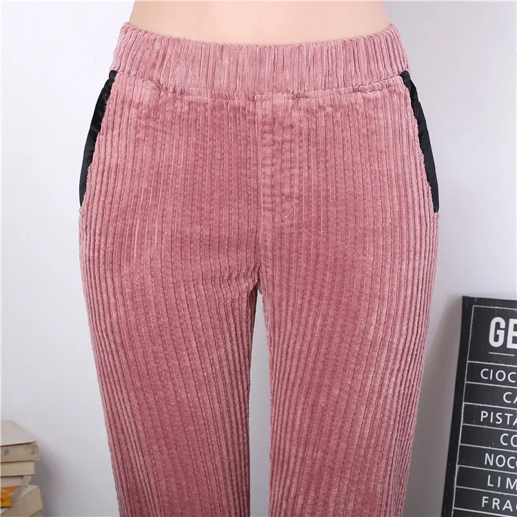 Осенние женские вельветовые штаны Pantalon Mujer, штаны-шаровары с эластичной талией размера плюс 3XL, повседневные спортивные штаны, обтягивающие штаны