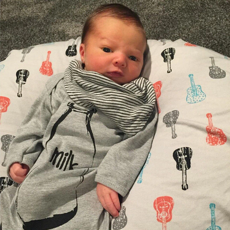 Новорожденных мальчиков и девочек с длинным рукавом комбинезон боди спальный