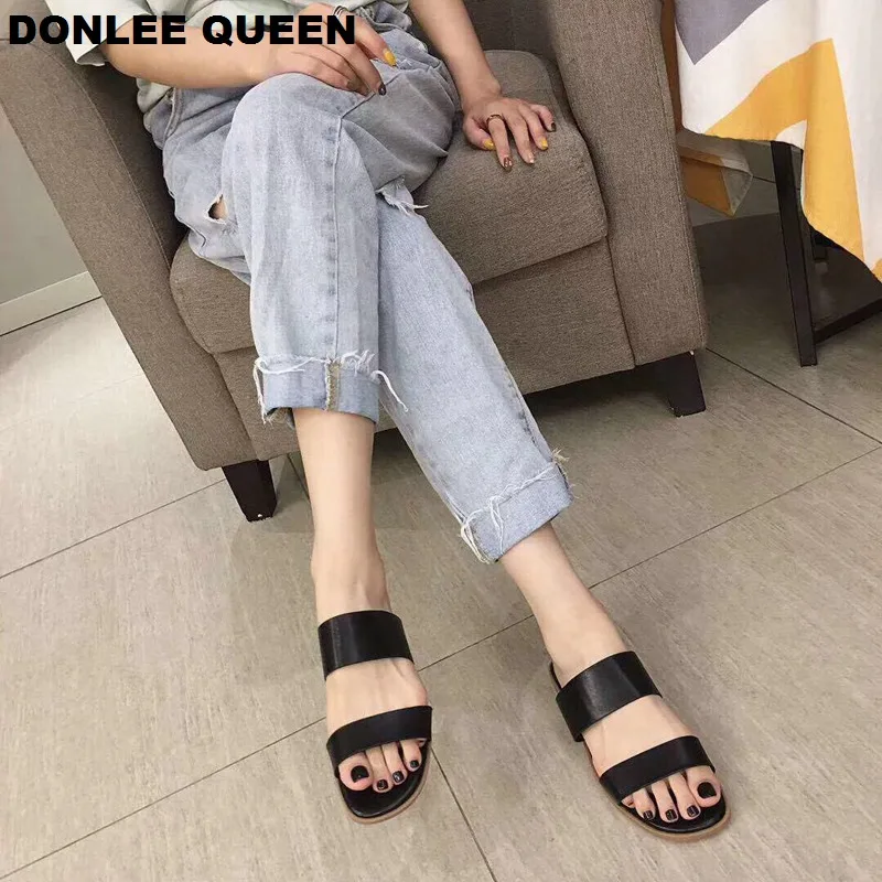 DONLEE QUEEN/Новые брендовые летние шлепанцы для женщин повседневная обувь на плоской