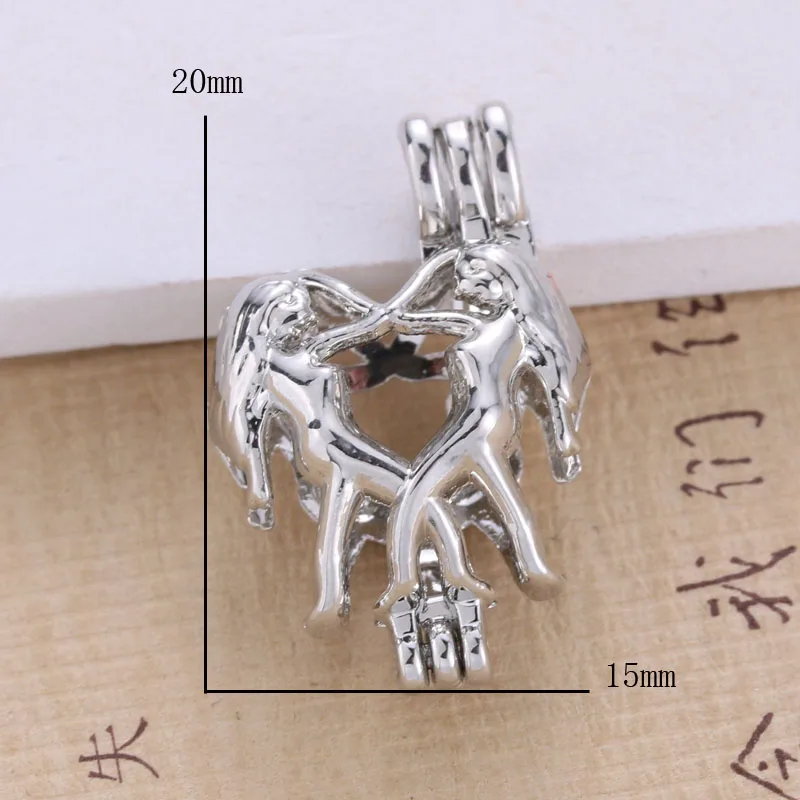 5pcs Dance Pearl Cage Pendant Jewelry Making Bead Necklace Aromatherapy Essential Oil Diffuser Box Oyster Gift | Украшения и