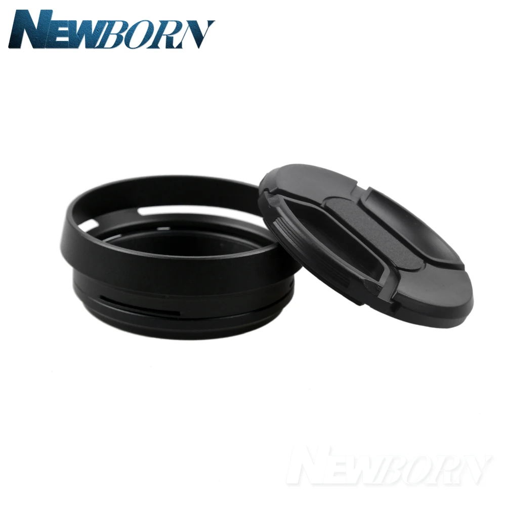 Black 49mm Lens Adapter Ring+ Metal Lens Hood For Fujifilm Fuji X100 X70 X100S X100T Replace LH-X100+Free Lens Cap