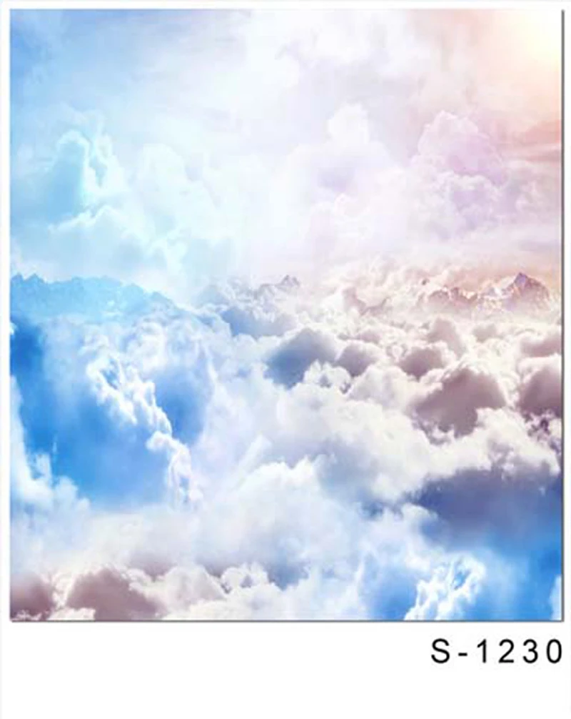 Фон для фотосъемки с изображением белых облаков 150*200 см голубое небо солнечным