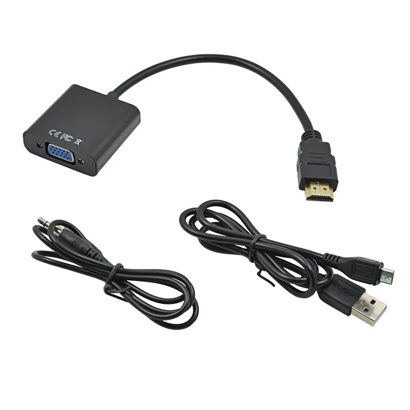 Кабель-преобразователь с HDMI на VGA Папа-мама 100 шт. коннектор аудио usb-адаптером